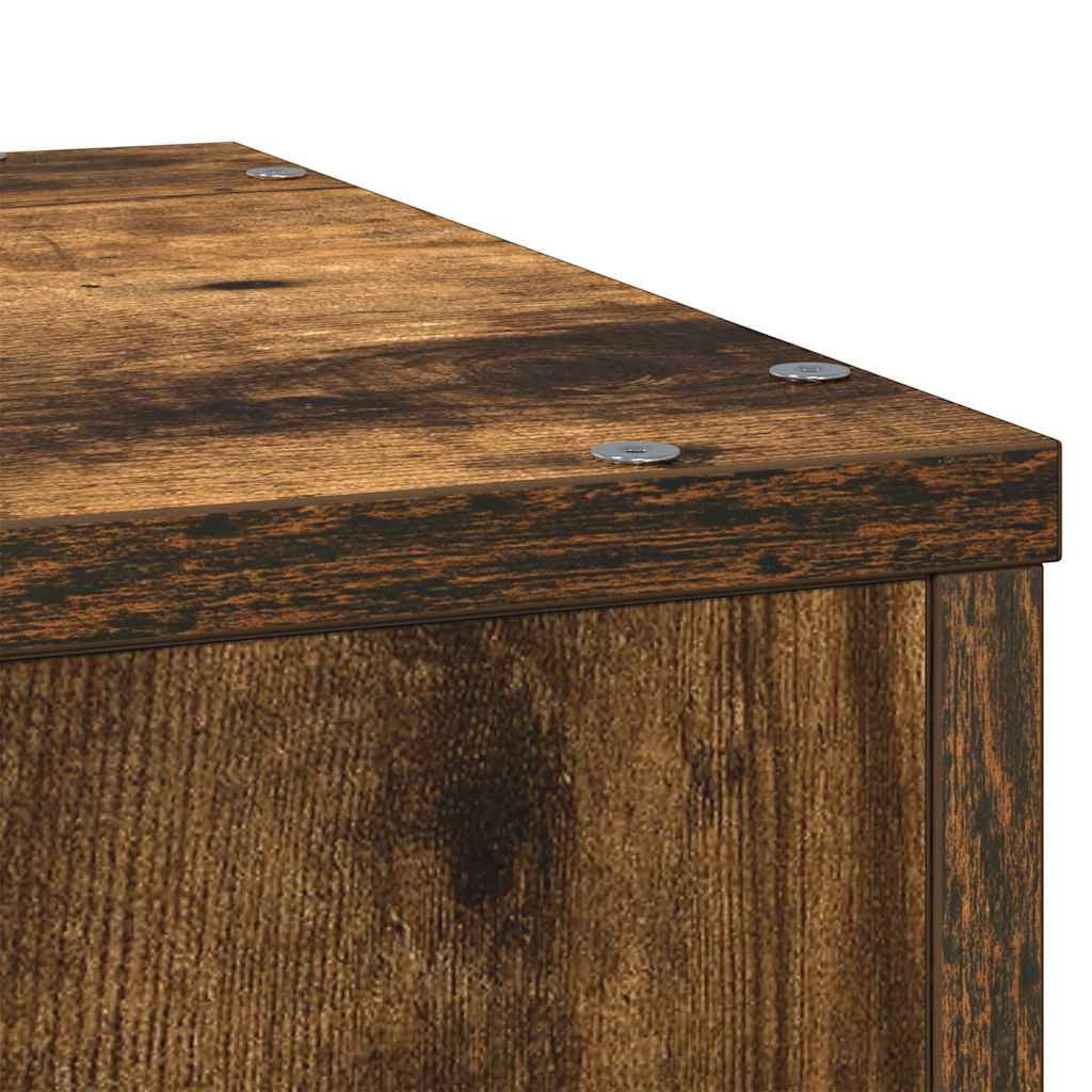 Plant Stand Smoked Oak 33x33x100 cm Engineered Wood