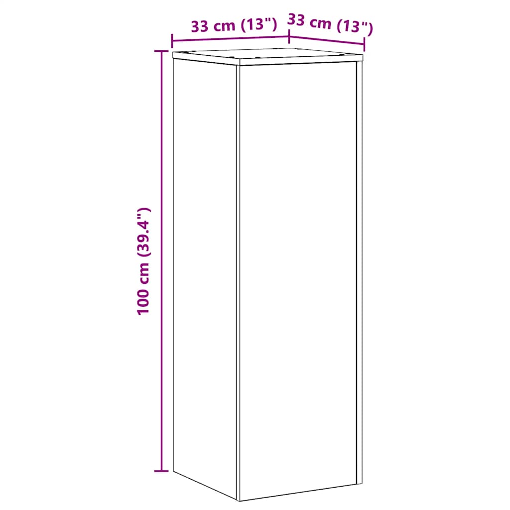 Plant Stand Smoked Oak 33x33x100 cm Engineered Wood