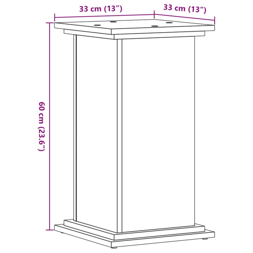 Plant Stand White 33 x 33 x 60 cm Engineered wood