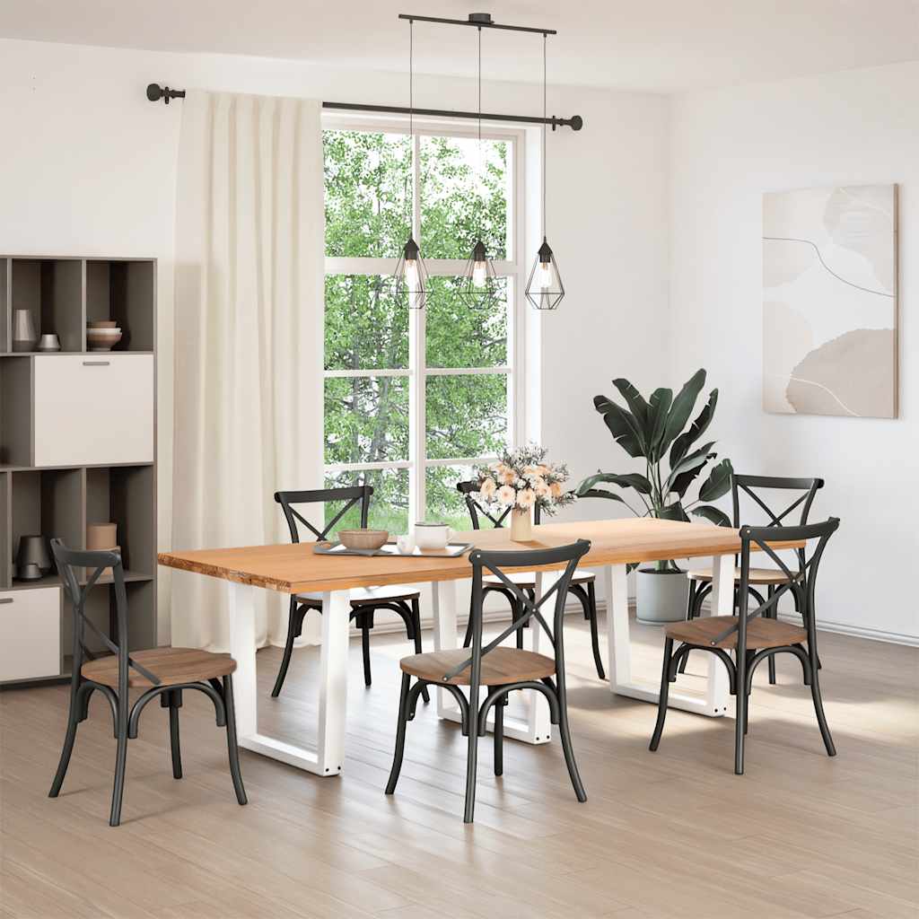Dining Table Legs V-Shape 3 pcs White 90x(72-73,3) cm Steel