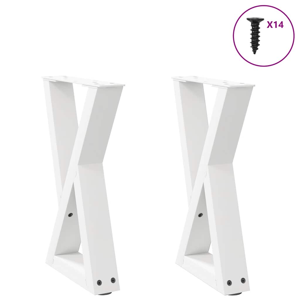 Coffee Table Legs 2 pcs White 38x(42-43,3) cm Steel