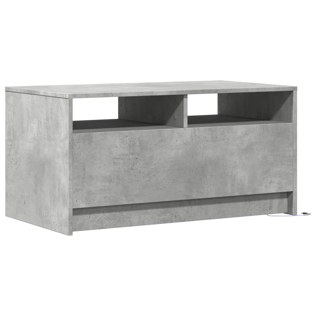 Coffee Table with LED Lights Concrete Grey Engineered Wood
