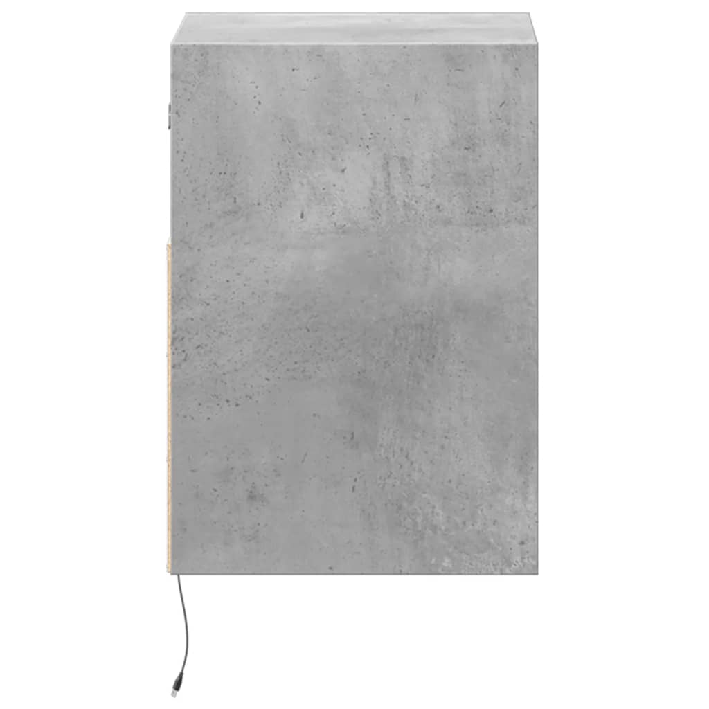 TV Wall Cabinets with LED Lights 2 pcs Concrete Grey 41x31x45cm