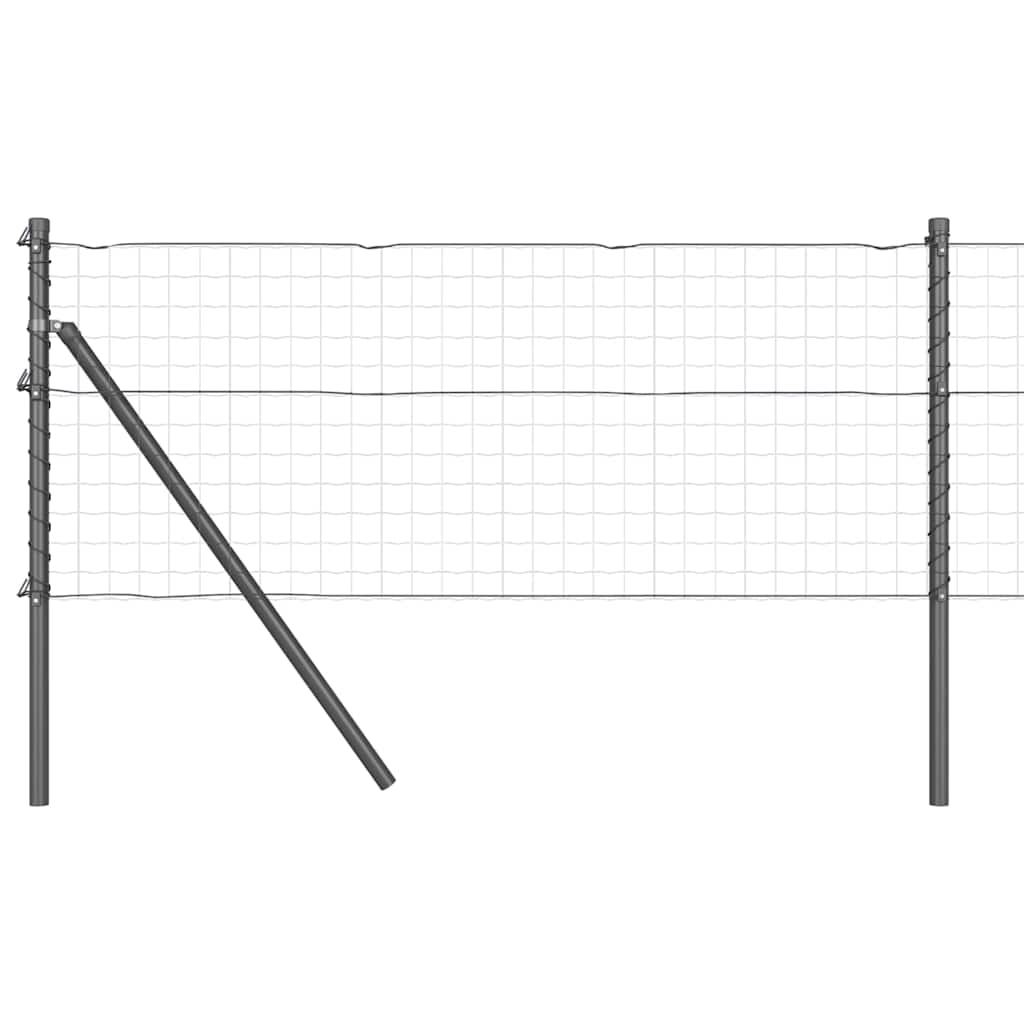 Embedded Fence Post 26 pcs Grey Powder-Coated Steel