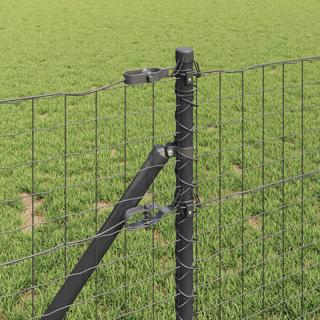Embedded Fence Post 26 pcs Grey Powder-Coated Steel