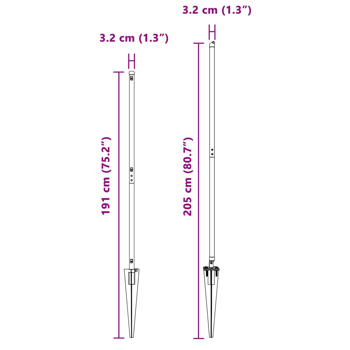 Ground Spike Fence Post 52 pcs Grey 160 cm Powder-Coated Steel