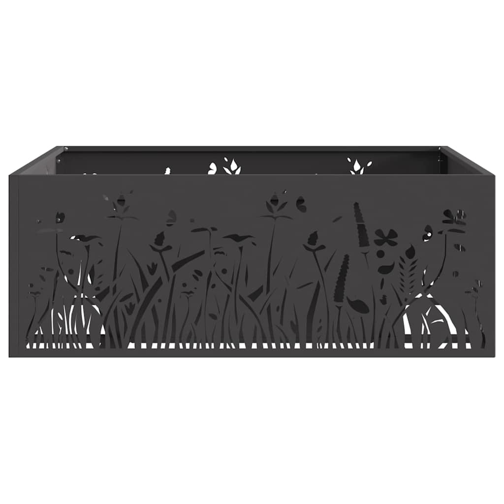 Fire Bowl Black 80 x 80 x 30 cm Weathering Steel