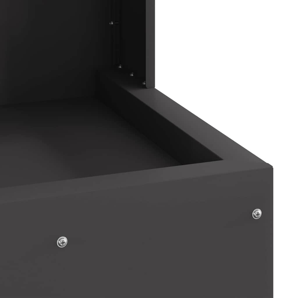 Fire Bowl Black 35 x 35 x 100 cm Weathering Steel