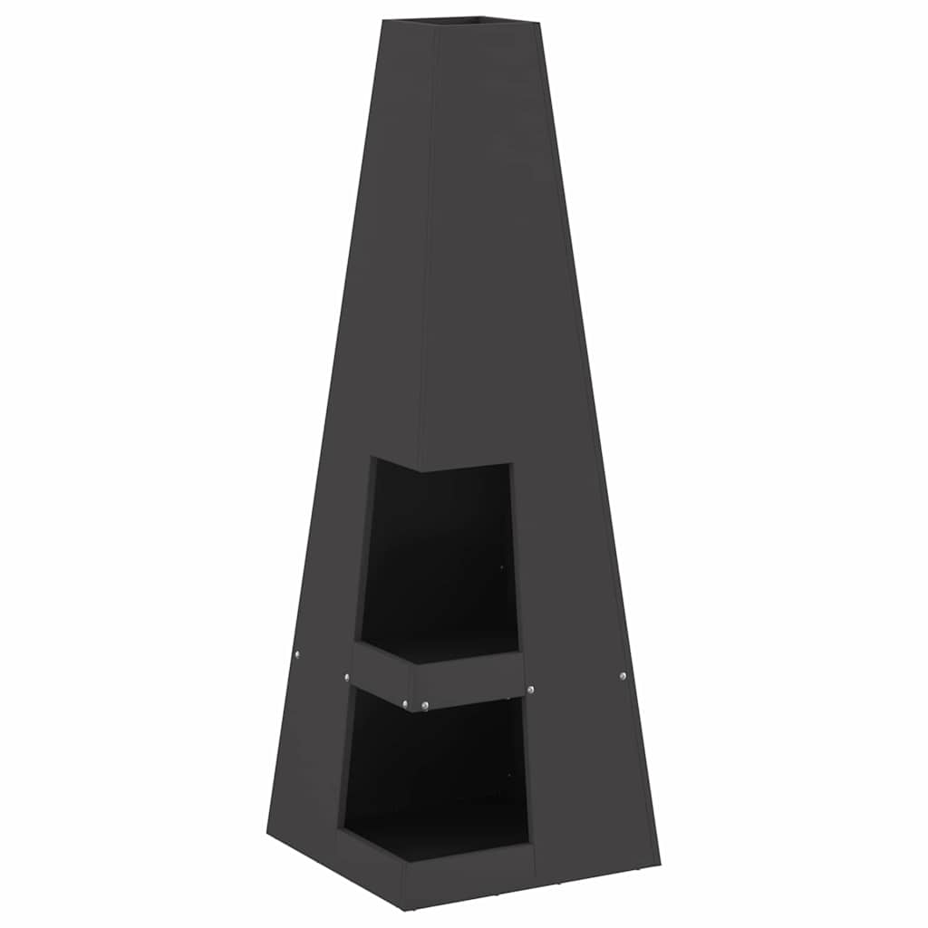 Fire Bowl Black 35 x 35 x 100 cm Weathering Steel