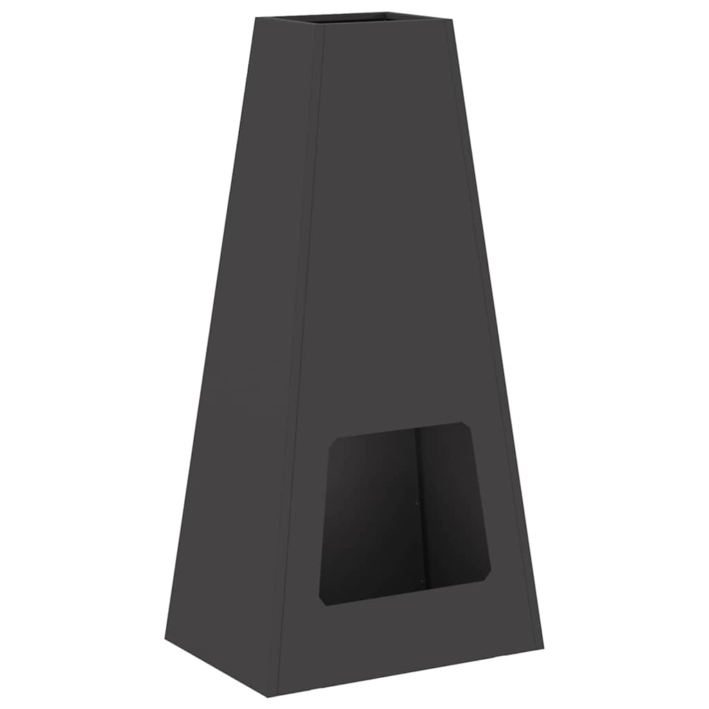 Fire Bowl Black 50 x 35 x 100 cm Weathering Steel