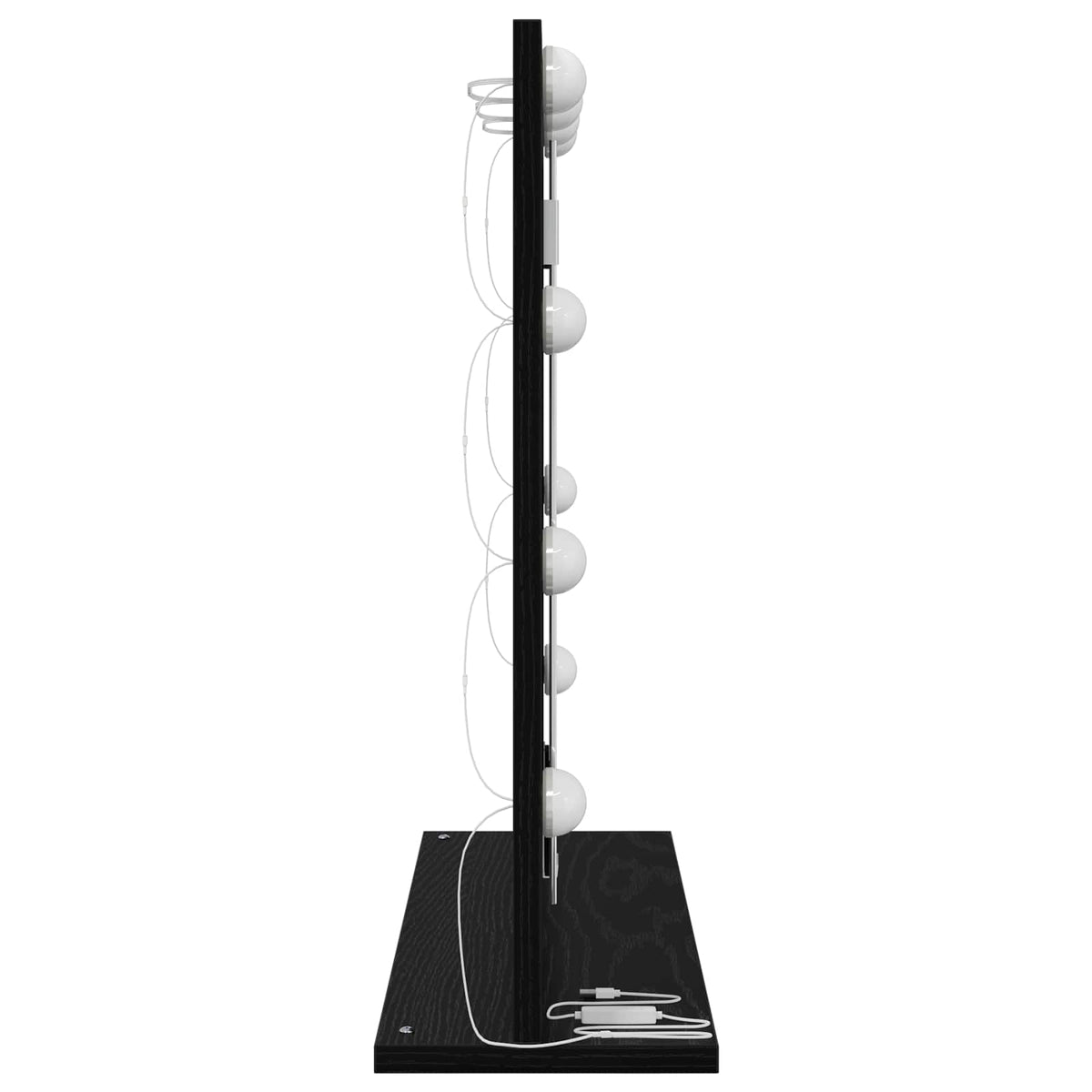 Vanity Mirror Black Oak 60 x 55 x 18 cm Rectangular