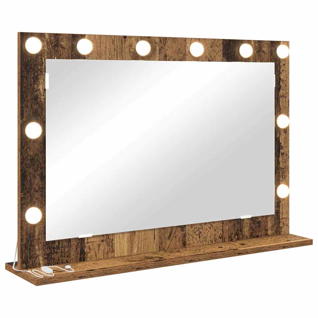 Vanity Mirror Old Wood 80 x 55 x 18 cm Rectangular