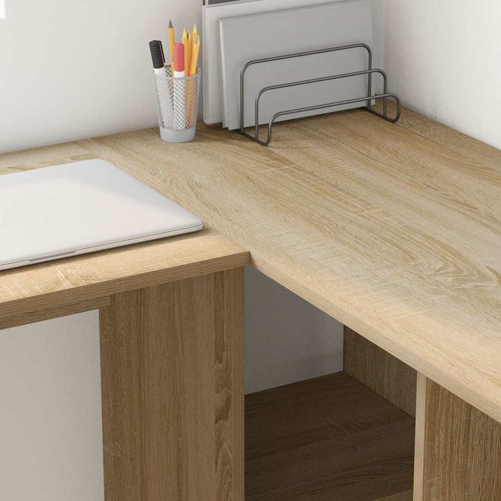 Corner Desk Sonoma Oak 142 x 102 x 73 cm Engineered Wood