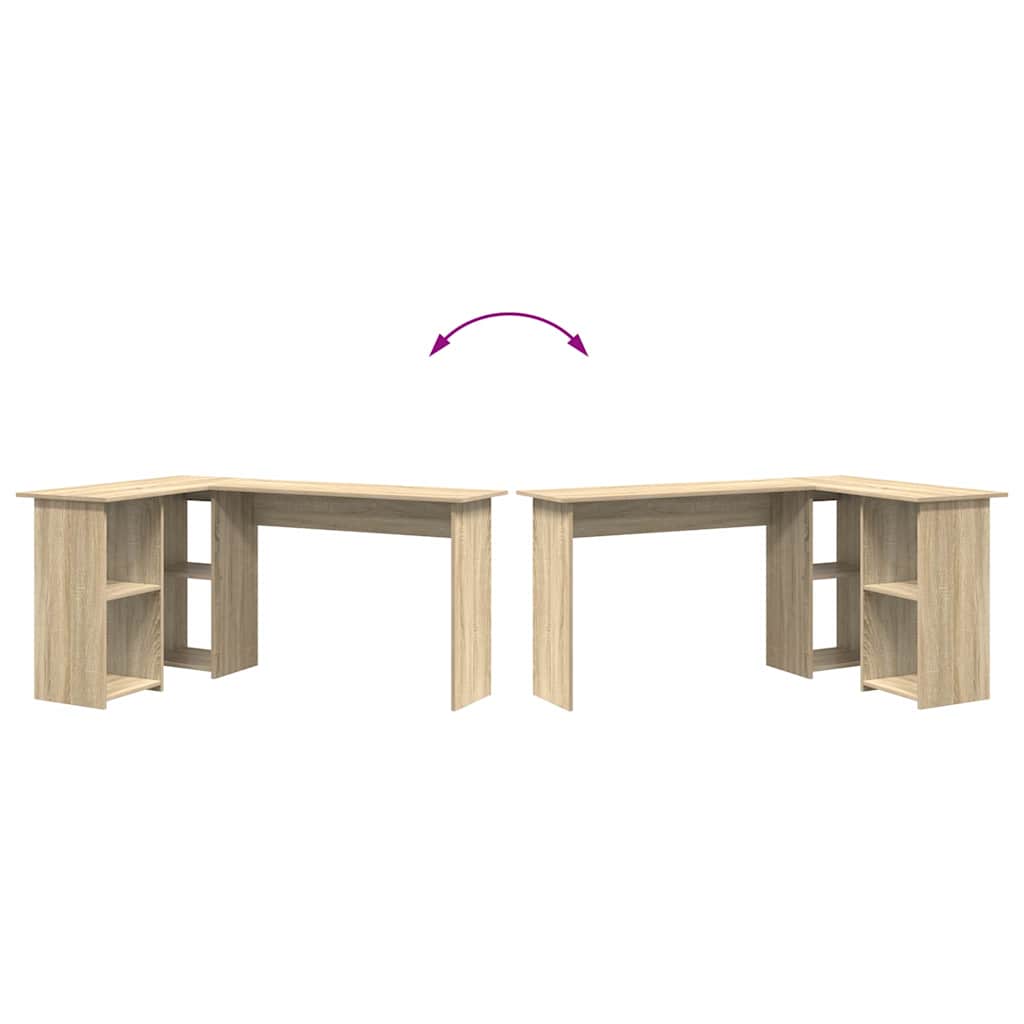 Corner Desk Sonoma Oak 142 x 102 x 73 cm Engineered Wood
