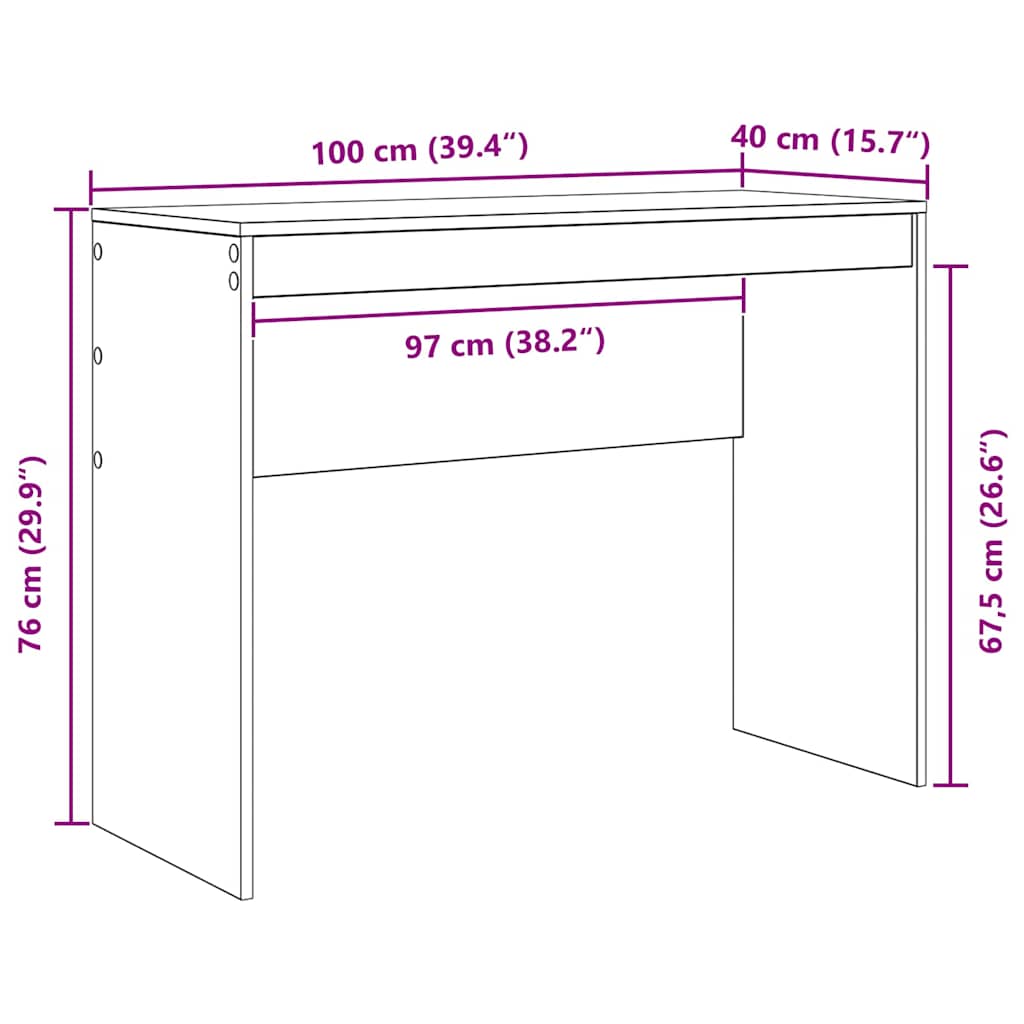Desk Sonoma Oak 100 x 40 x 76 cm