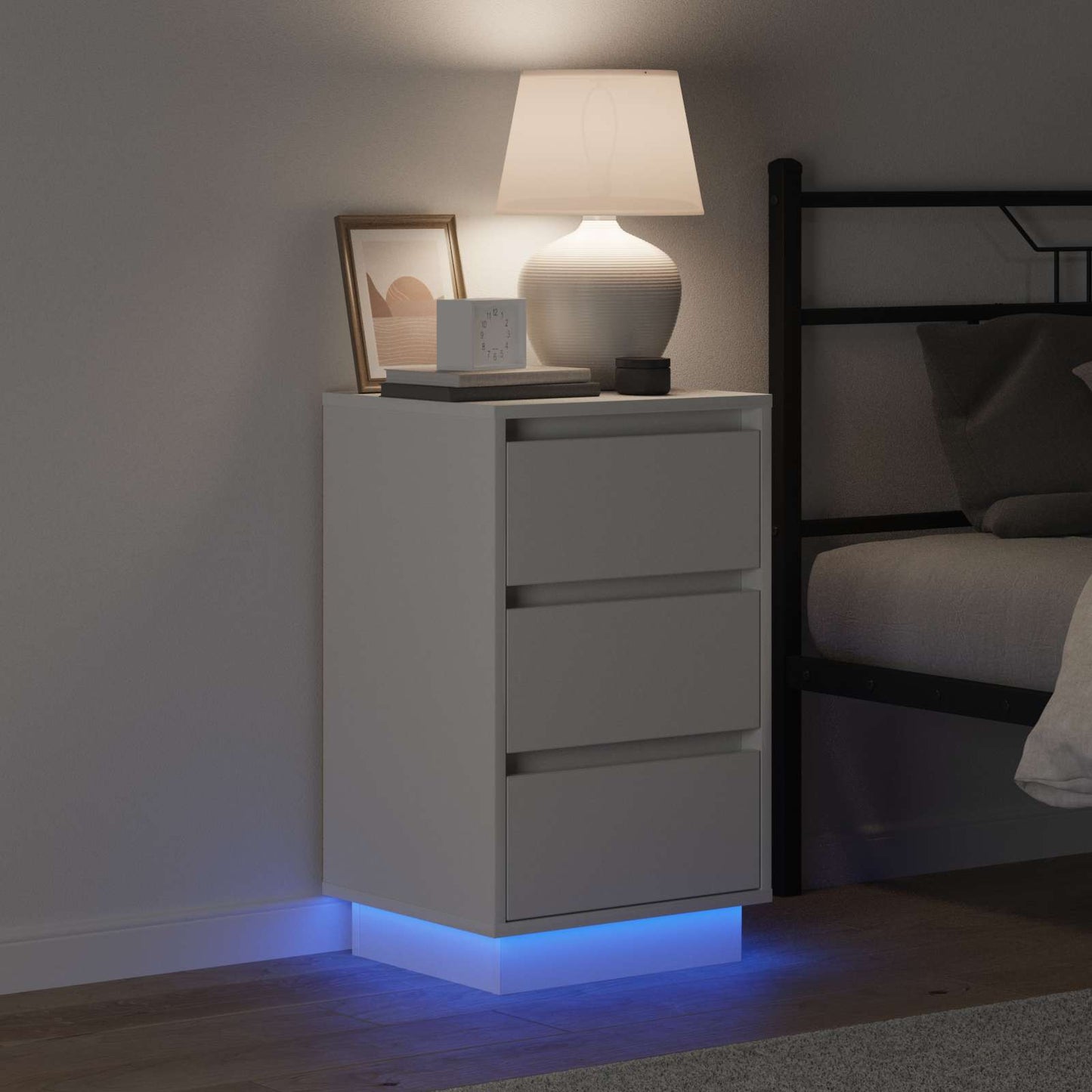 Bedside Cabinet White 39 x 34.5 x 65 cm Engineered wood