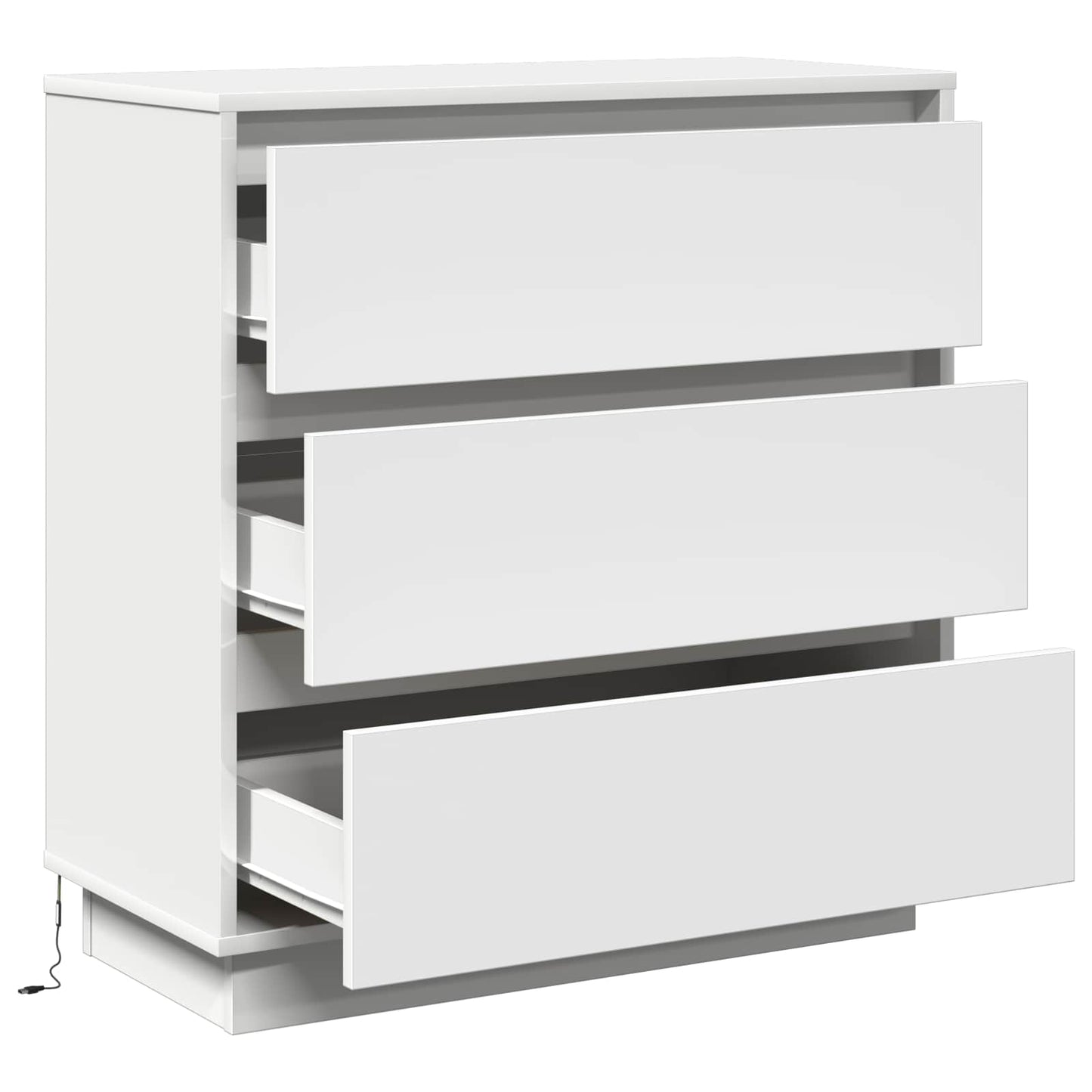 Bedside Cabinet White 71 x 34.5 x 75 cm Engineered wood