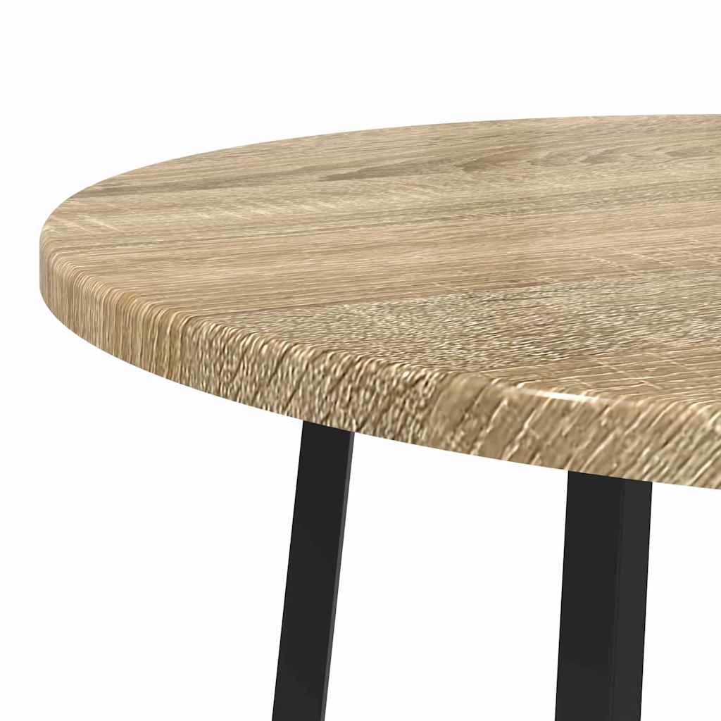 Side Table Set 2 pcs Sonoma Oak and Black 50 x 50 x 51 cm