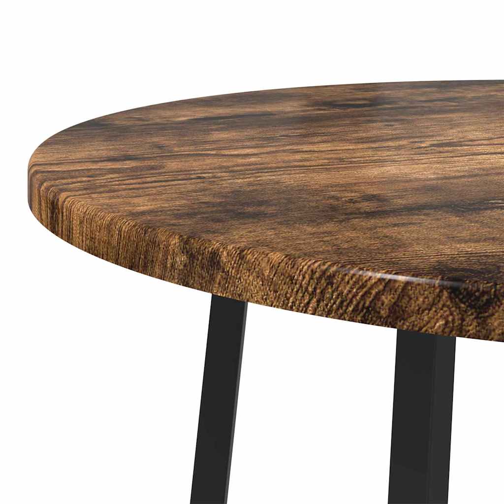Side Table Set 2 pcs Smoked Oak and Black 50 x 50 x 51 cm