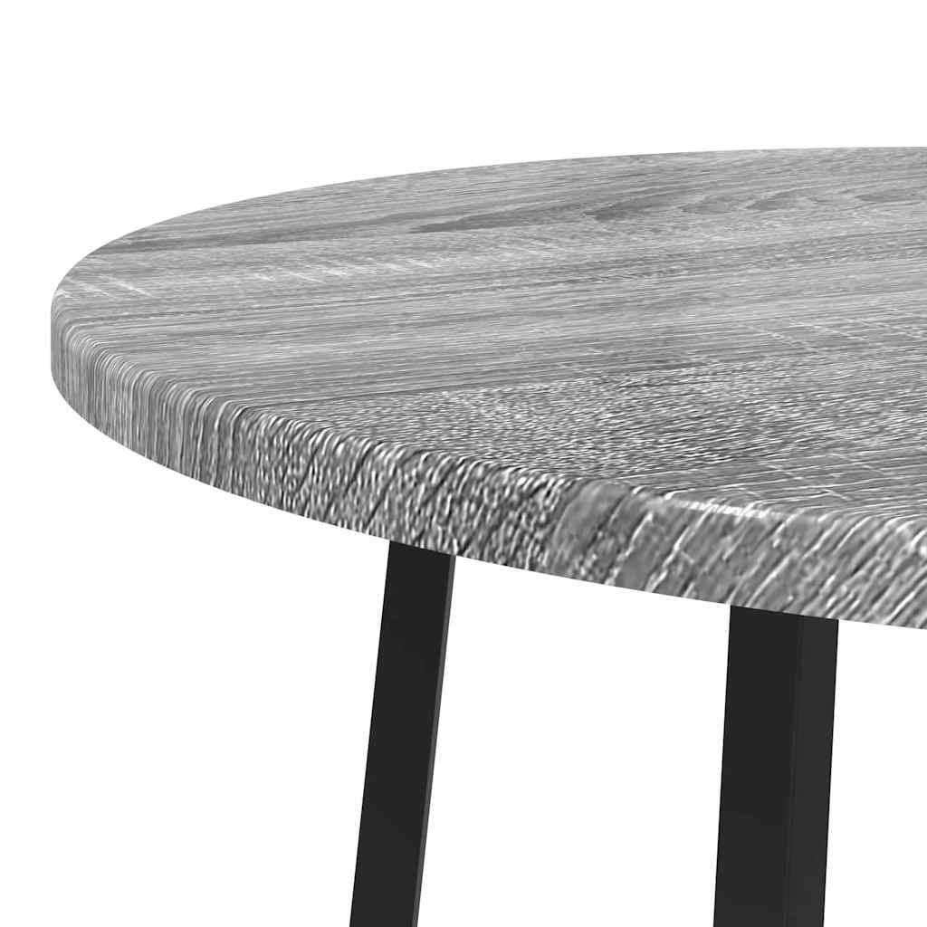 Side Table Set 2 pcs Grey Sonoma and Black 50 x 50 x 51 cm