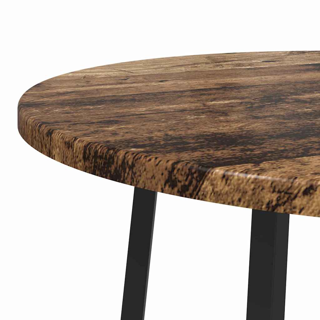 Side Table Set 2 pcs Old Wood and Black 50 x 50 x 51 cm
