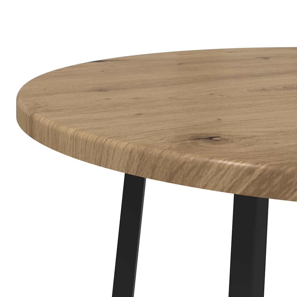 Side Table Set 2 pcs Artisan Oak and Black 50 x 50 x 51 cm