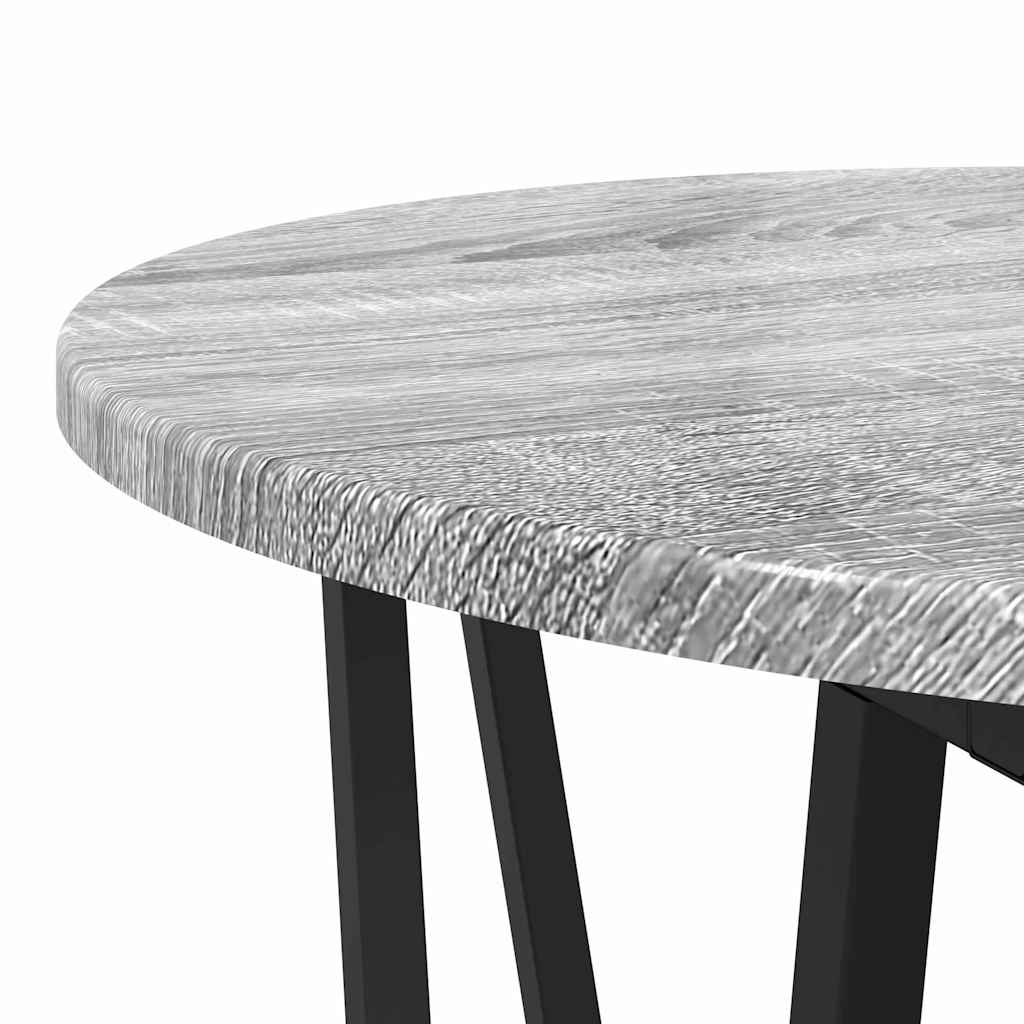Side Table Set 2 pcs Grey Sonoma and Black 50 x 50 x 50.5 cm