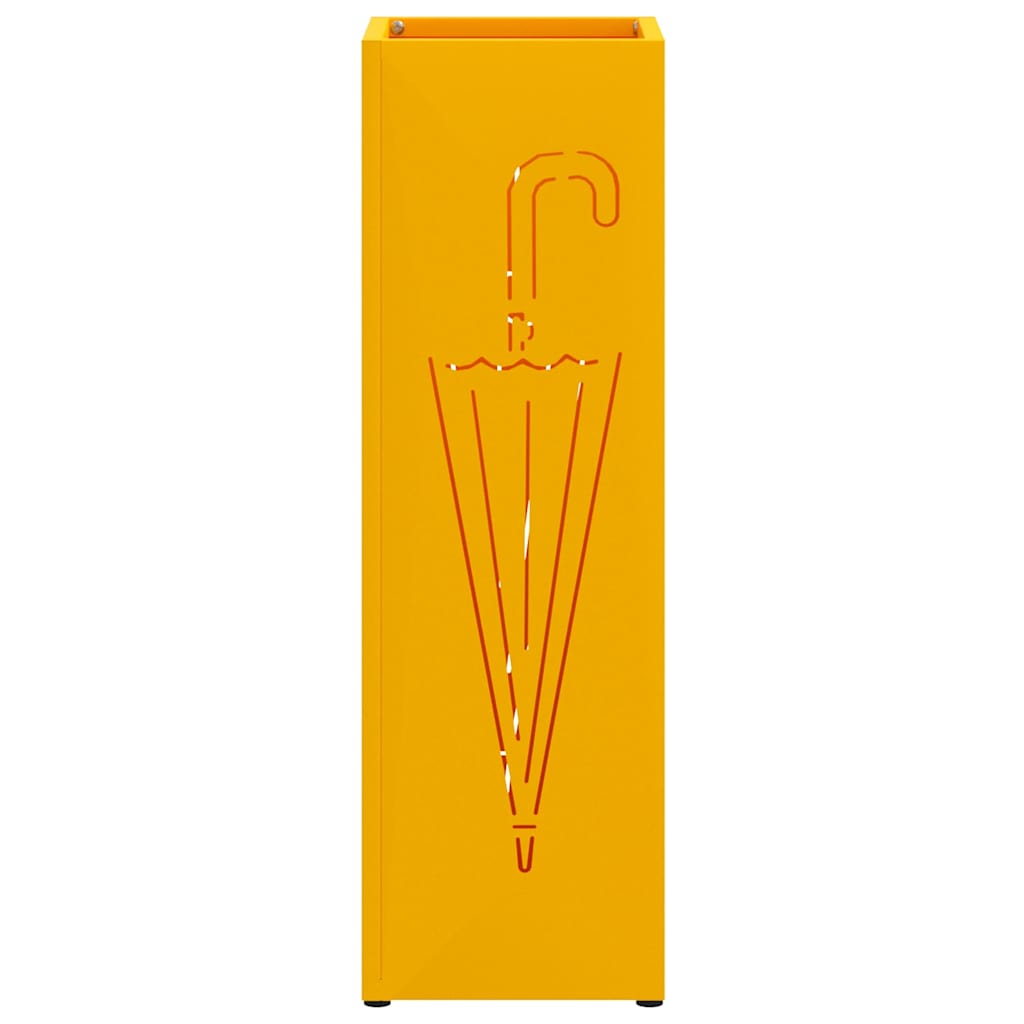 Rain Umbrella Stand Mustard 15.5 x 15.5 x 49 cm Steel