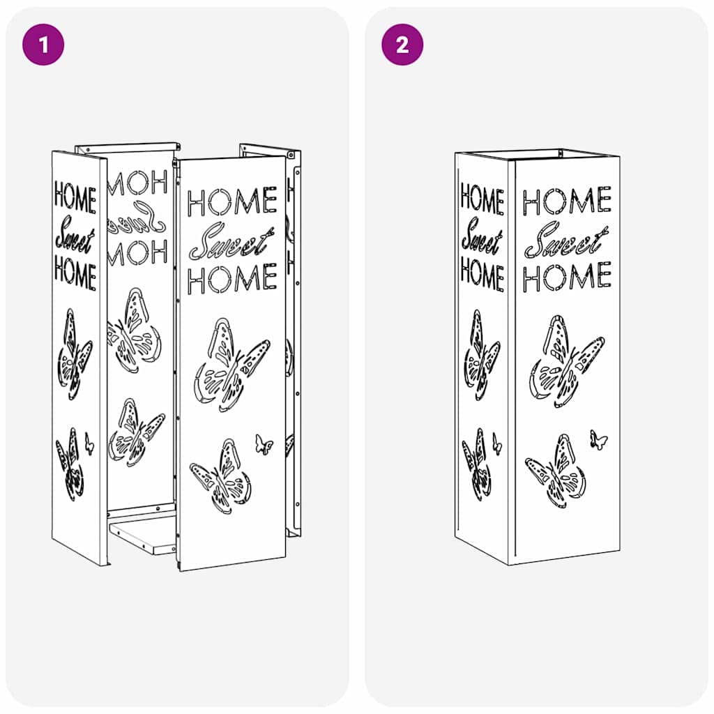 Rain Umbrella Stand White 15.5 x 15.5 x 49 cm Steel