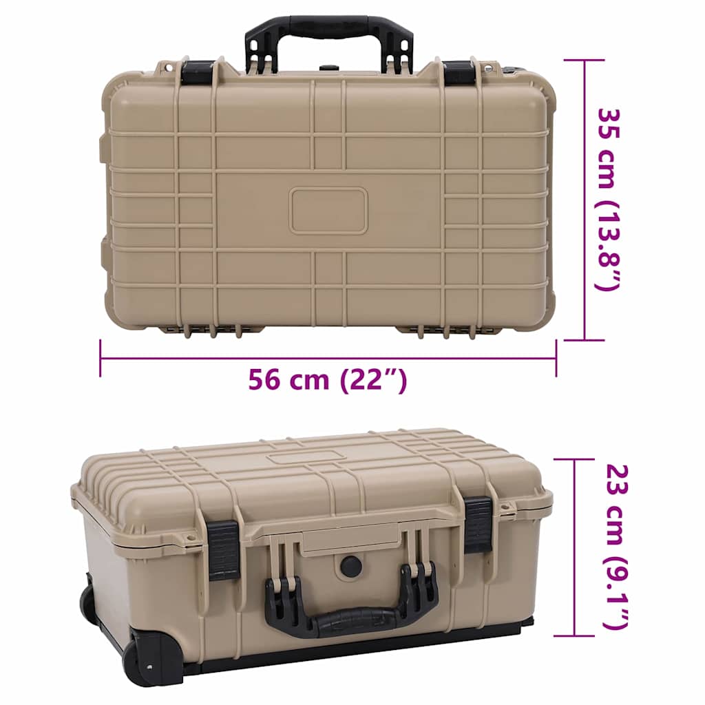 Hard Luggage Case Sand 56 x 35 x 23 cm Polypropylene and ABS