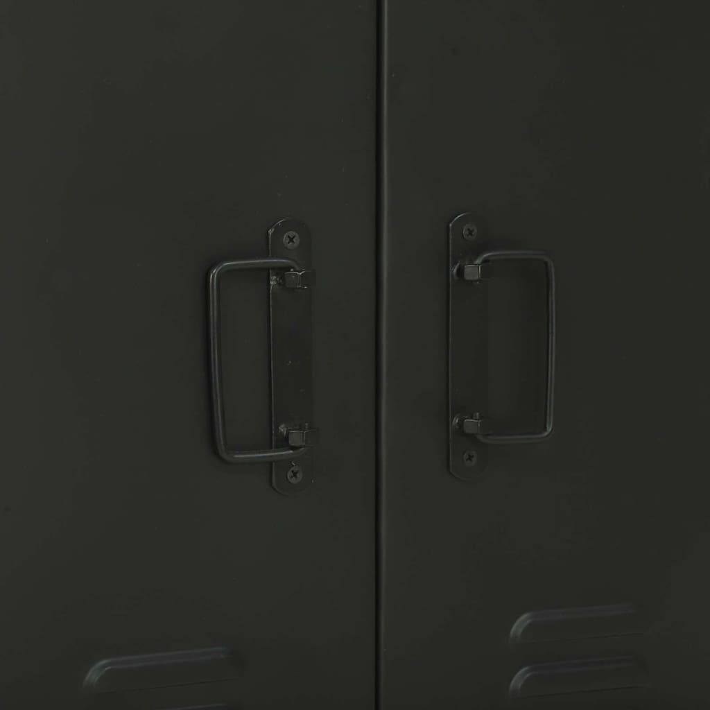Bathroom Furniture Set 2 pcs Brown and Black Solid Mango Wood