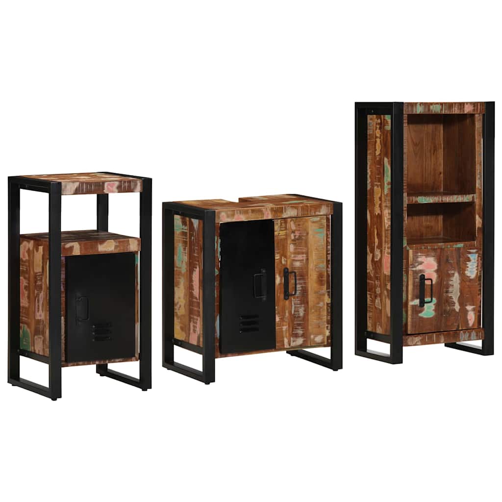 Bathroom Furniture Set 3 pcs Multicolour and Black