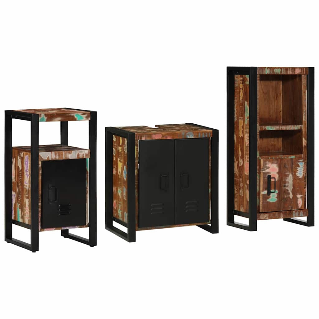 Bathroom Furniture Set 3 pcs Multicolour and Black