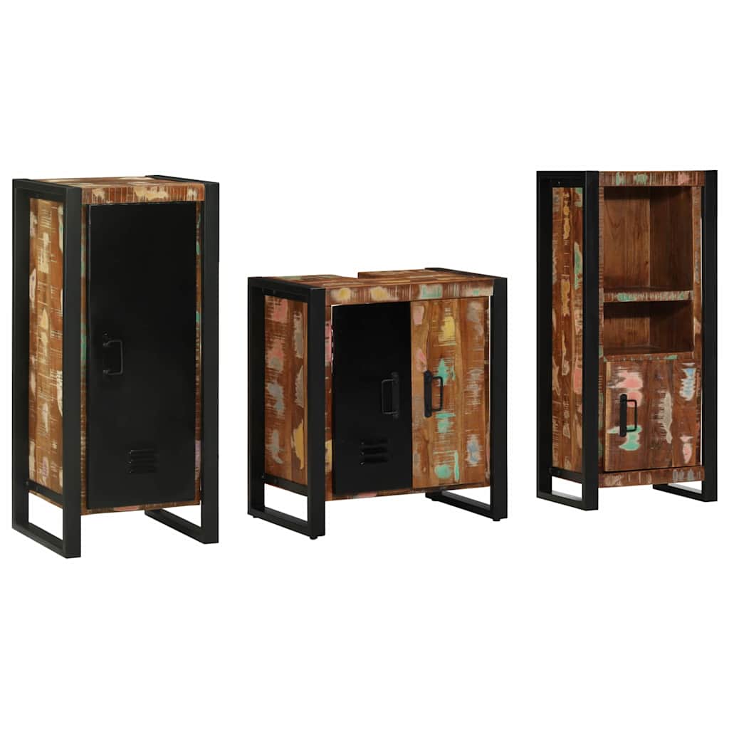 Bathroom Furniture Set 3 pcs Multicolour and Black