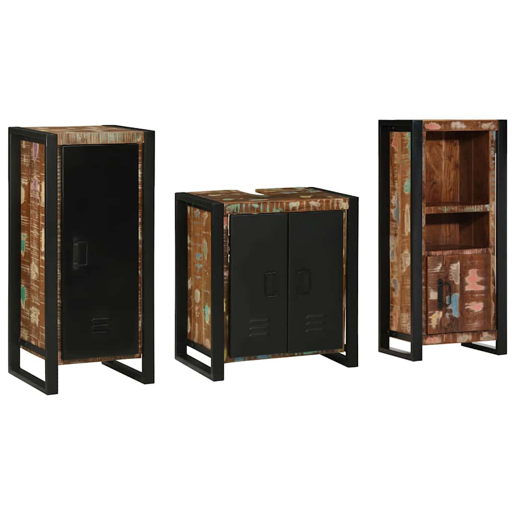Bathroom Furniture Set 3 pcs Multicolour and Black