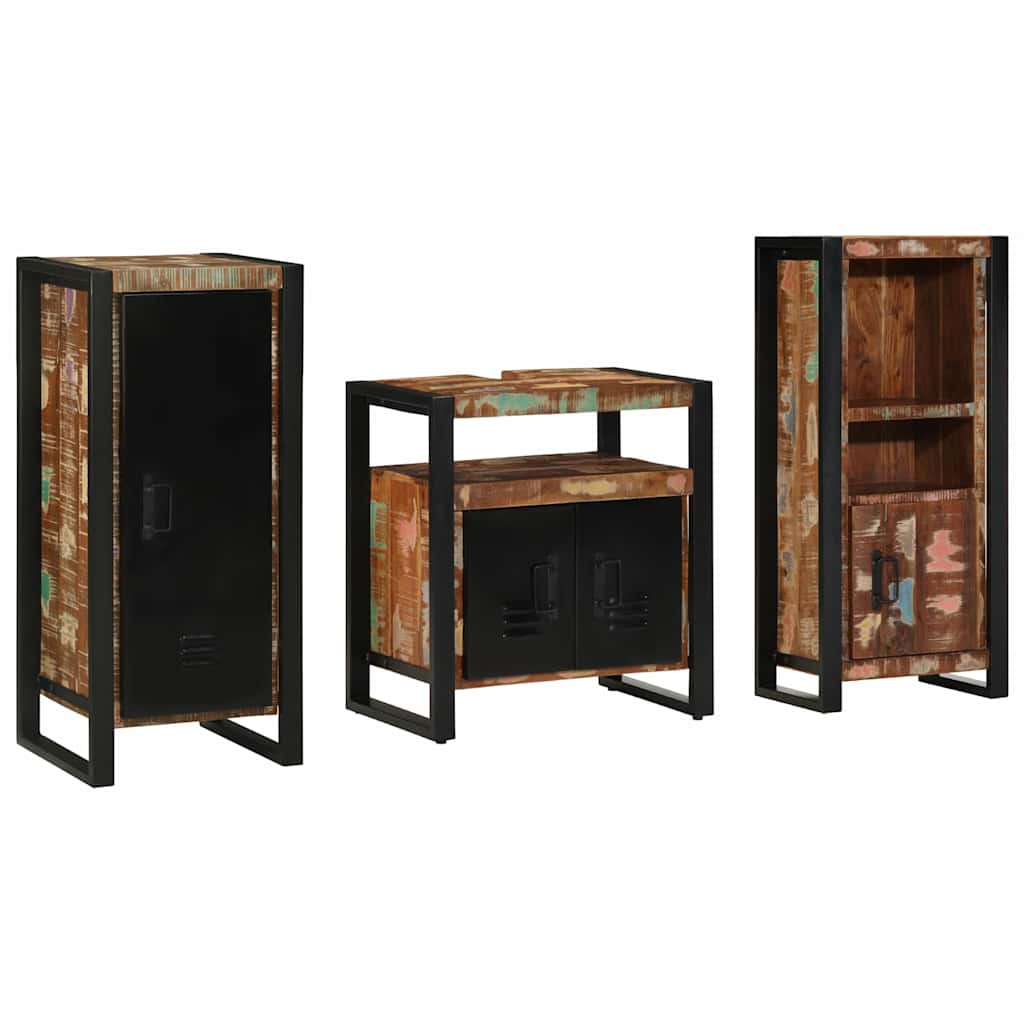 Bathroom Furniture Set 3 pcs Multicolour and Black