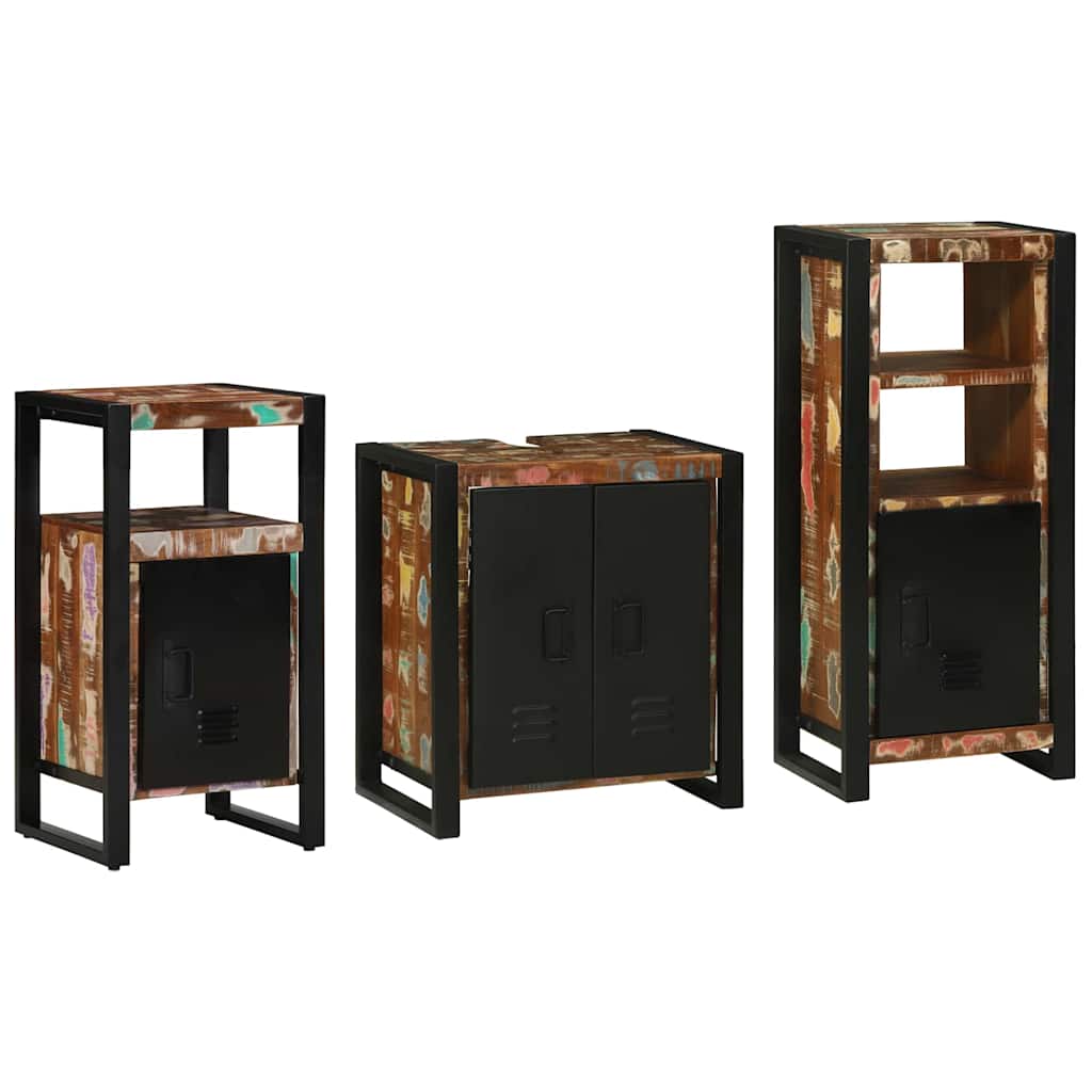 Bathroom Furniture Set 3 pcs Multicolour and Black