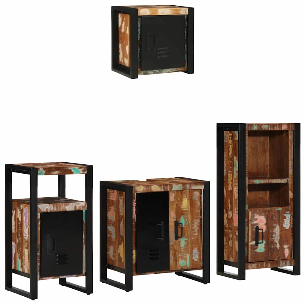 Bathroom Furniture Set 4 pcs Multicolour and Black