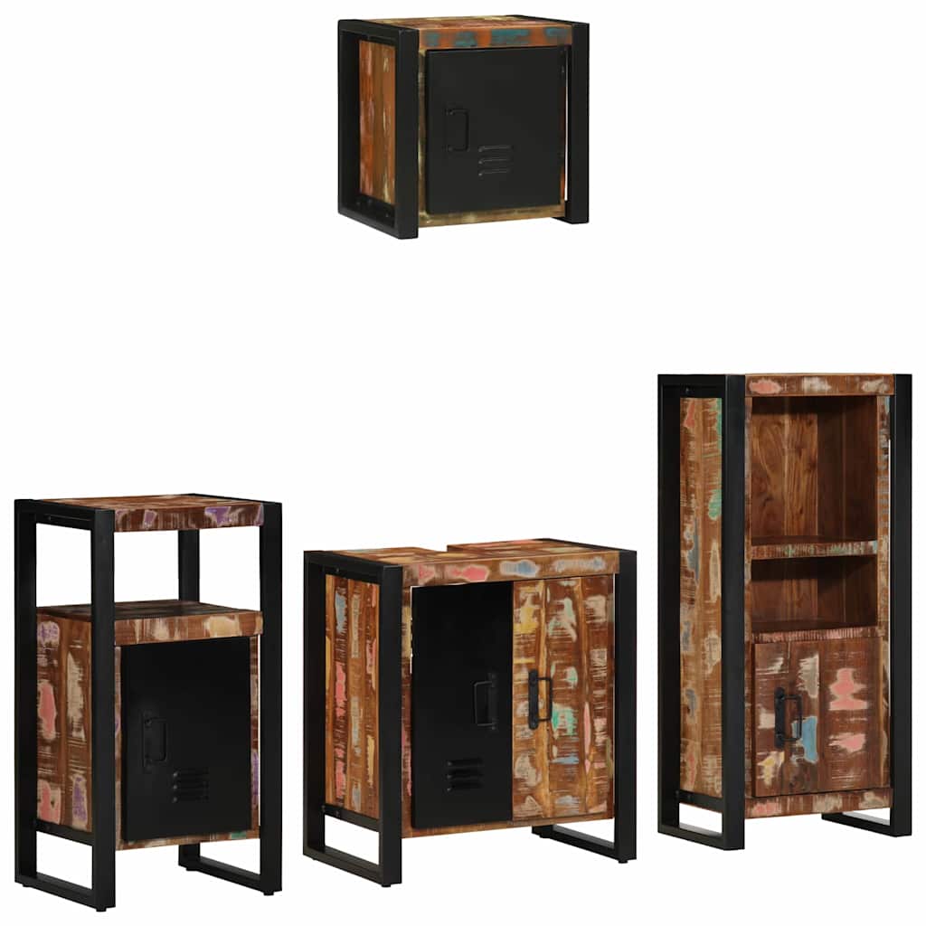Bathroom Furniture Set 4 pcs Multicolour and Black