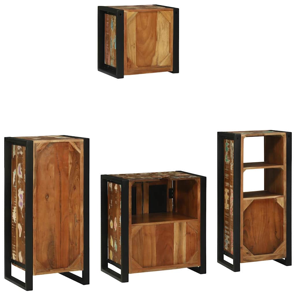 Bathroom Furniture Set 4 pcs Multicolour and Black