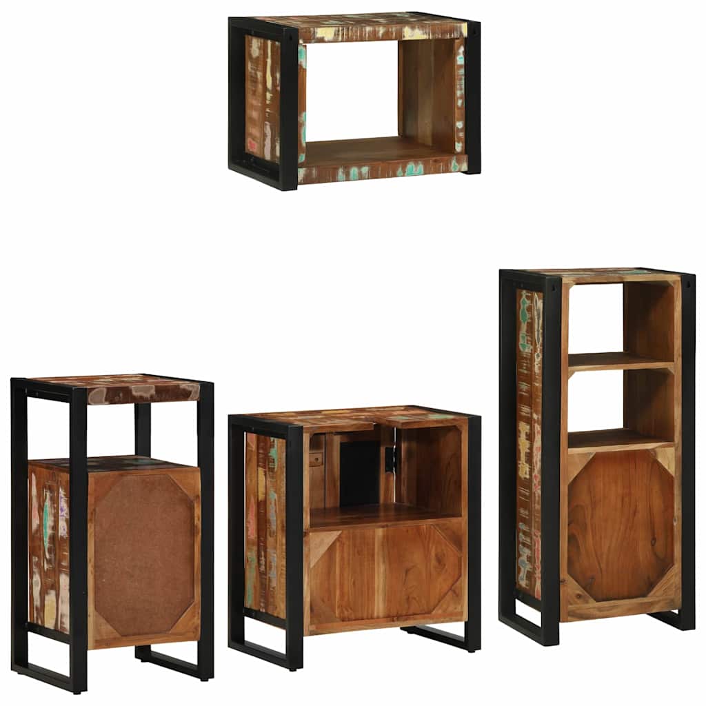 Bathroom Furniture Set 4 pcs Multicolour and Black