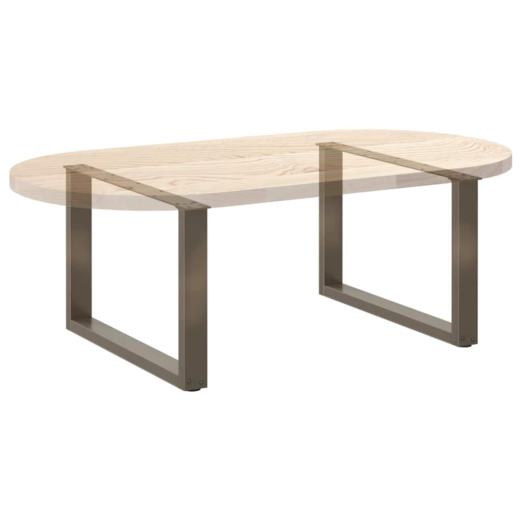 Coffee Table Legs U-Shaped 2 pcs Natural Steel 60x(42-43) cm