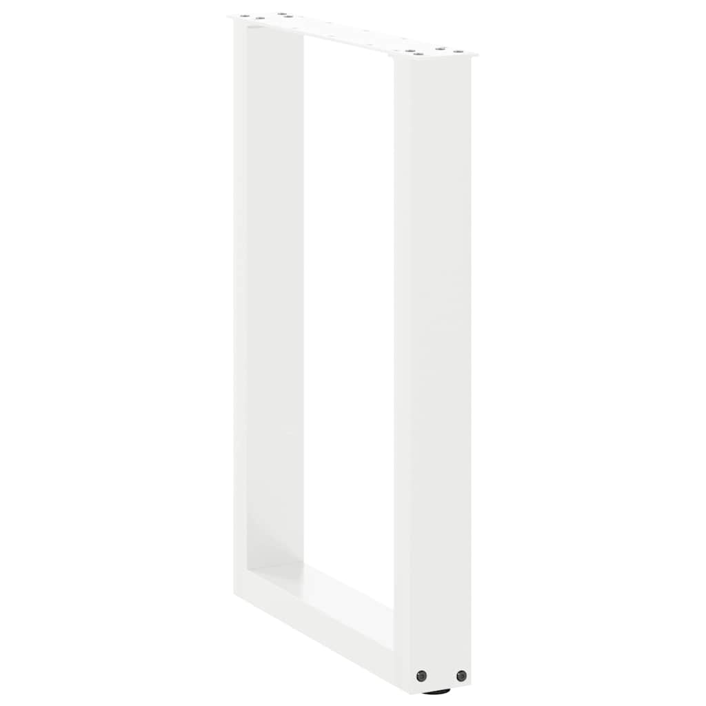 Dining Table Legs U-Shaped 2 pcs White 50x(72-73) cm Steel