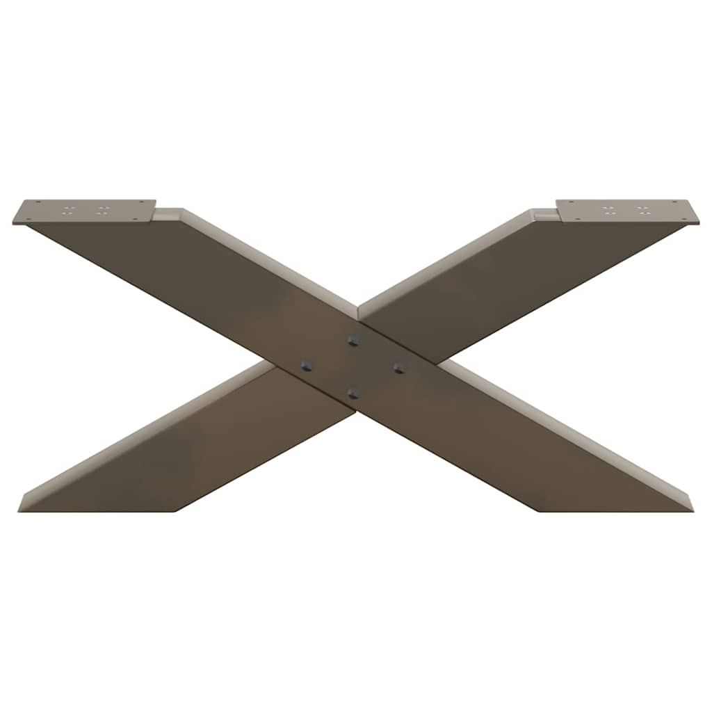 Coffee Table Legs X-Shaped 2 pcs Natural Steel 70x(30-31) cm