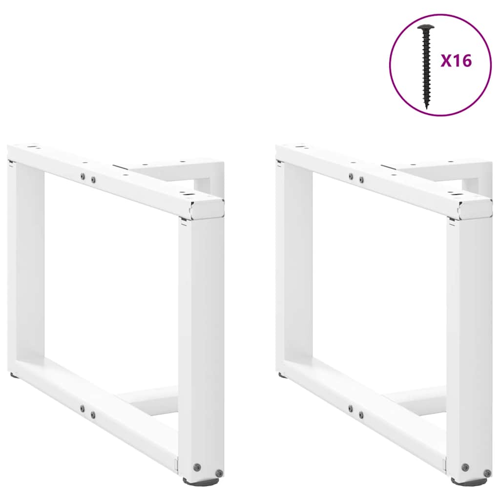 Coffee Table Legs T-Shaped 2 pcs White 60x25x(42-43) cm Steel