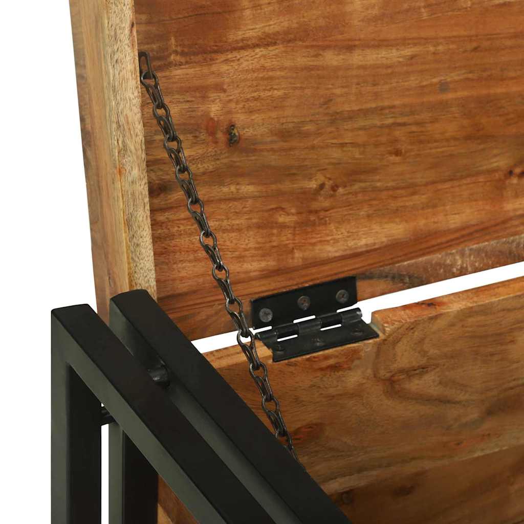 Storage Box Brown and Black 60 x 40 x 41 cm Solid Acacia Wood
