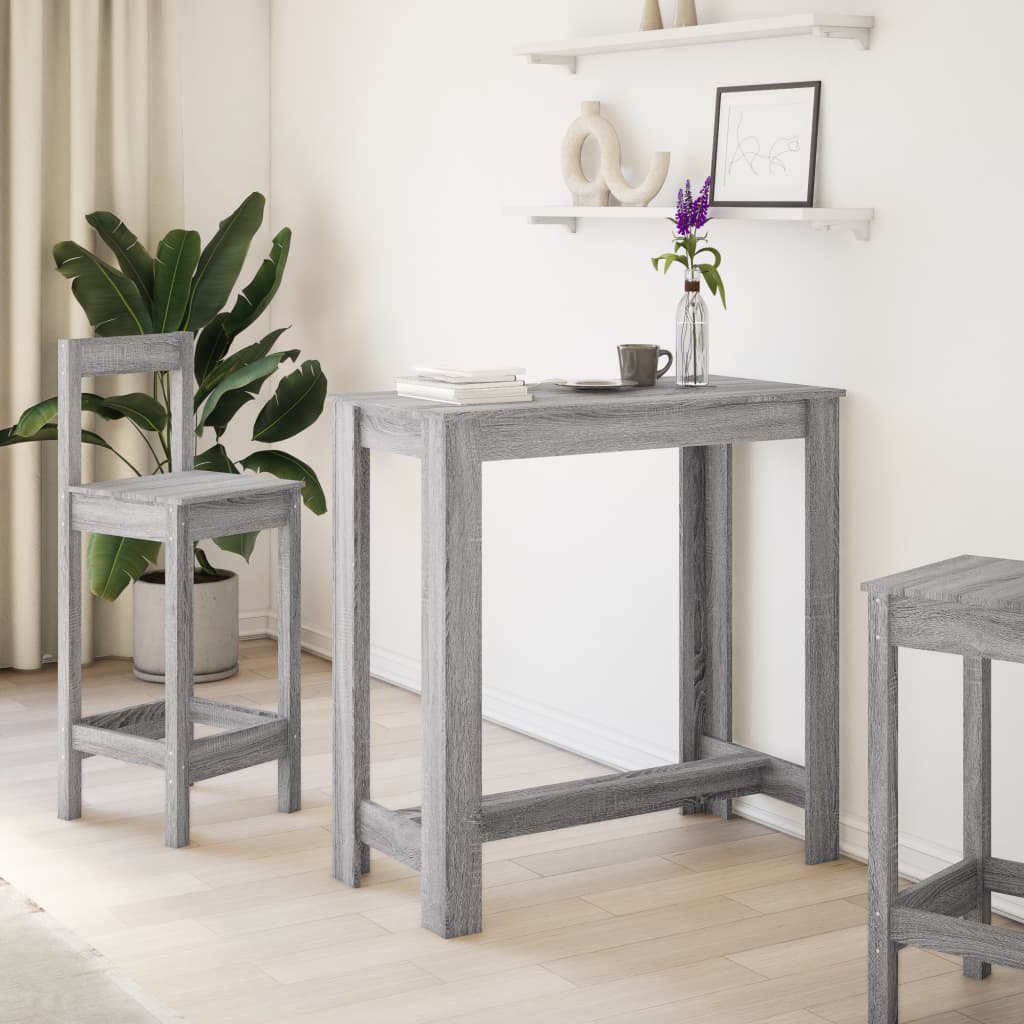 Bar Table Grey Sonoma 102x50x103,5 cm Engineered Wood