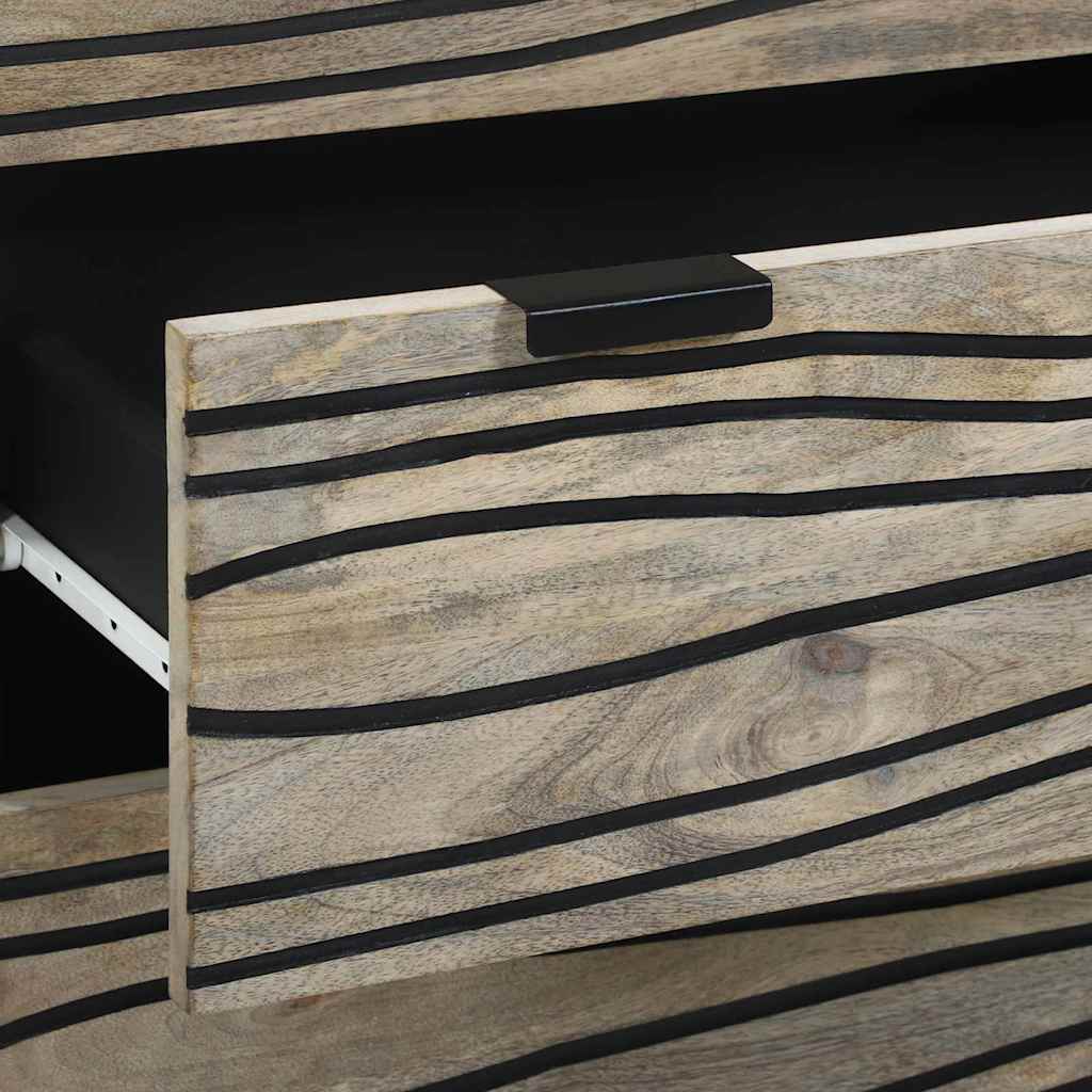Sideboard Set 2 pcs White 120 x 33 x 75 cm Solid Mango Wood