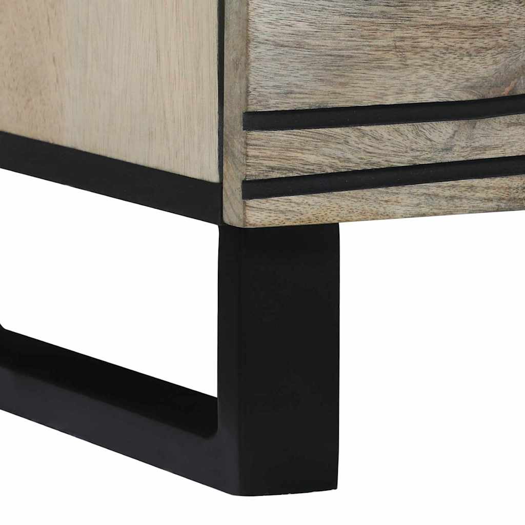 Sideboard Set 2 pcs White 120 x 33 x 75 cm Solid Mango Wood