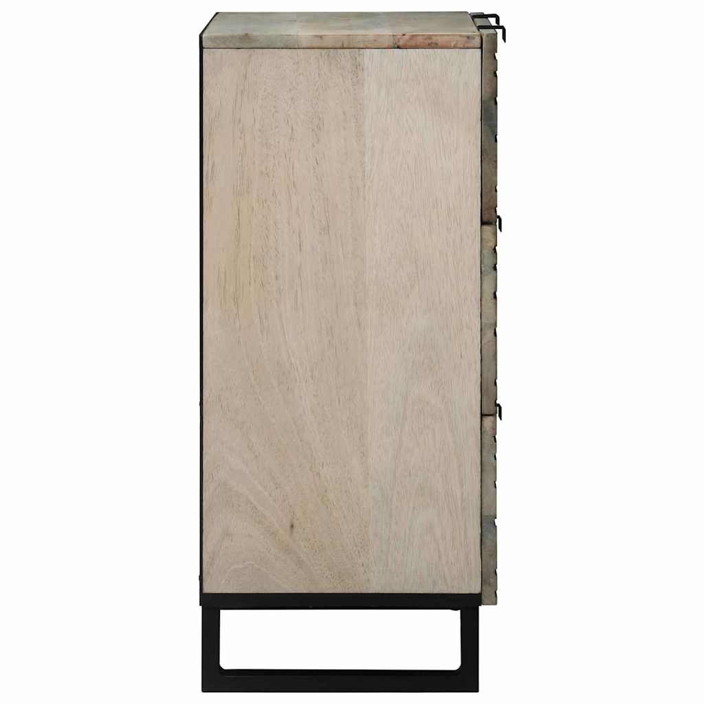 Sideboard Set 2 pcs White 120 x 33 x 75 cm Solid Mango Wood